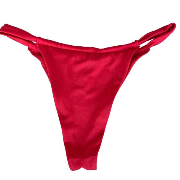 Etam Red High-Cut Bikini Swim Bottoms sz L Adjustable for Custom Coverage - Picture 5 of 10